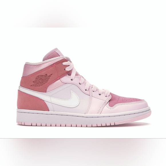 Jordan 1 Mid Digital Pink Women’s Sneakers Size 7 Pre-owned Good Condition - Picture 6 of 11